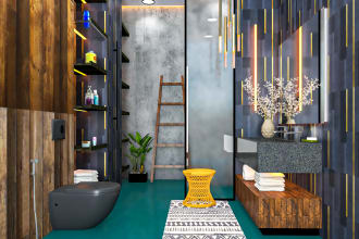design your bathroom 3d modeling and interior with photo realistic render
