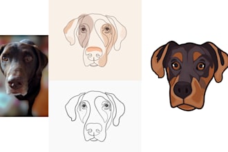 draw a detail continuous line art illustrations your photo
