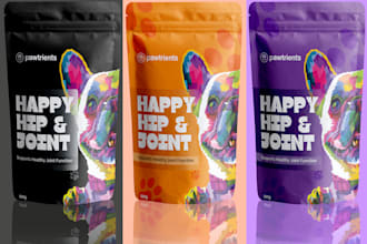 design premium packaging, pouch, box for pet food