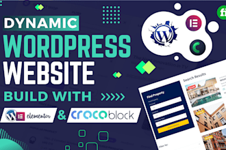 build dynamic wordpress website with elementor pro and crocoblock