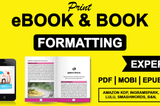 do book formatting and layout design for paperback, kindle and amazon kdp