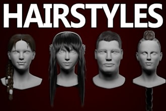 create a 3d hair model for your character