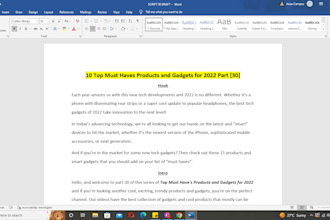 do creative writing, scriptwriting, product description