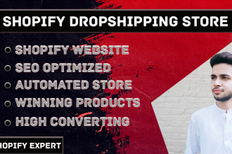 create automated shopify dropshipping store or print on demand shopify website