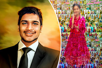 create the best mosaic photo collage and oil paint for you
