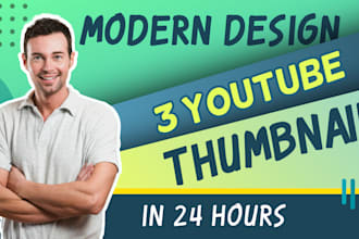 design attractive 3 youtube thumbnail in 24 hours