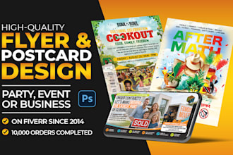 design a creative party flyer, event flyer, postcard design