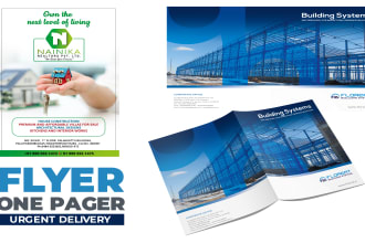 create modern one pager, sheet media kit or marketing flyer