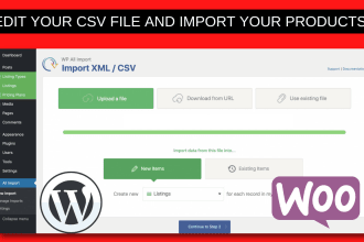 edit your csv file and import your products to woocommerce store