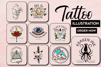 design minimalist and traditional tattoo design for you