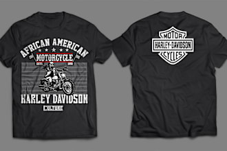 make a vintage typography design with a motorcycle theme for a t shirt