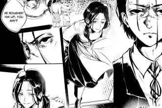 create a manga page or a character concept