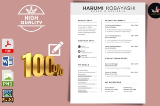 write, design a modern and professional resume CV, and cover letter in 2 hours
