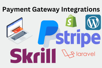 integrate payment gateway, paypal, skrill, 2chechout, stripe, merchant payment