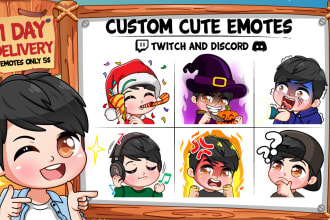 create custom cute chibi emotes for twitch, and discord