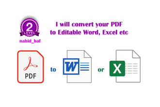 convert PDF to word or excel