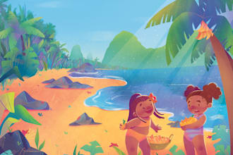 create children story book illustrations and cover