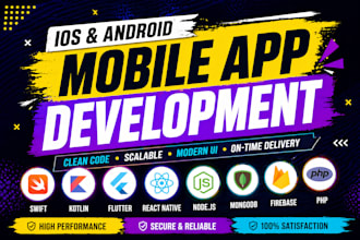 deliver expert flutter, react native, swift, kotlin IOS and android mobile apps