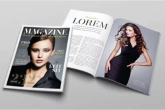 design magazine cover, layout, lookbook, catalog design, editorial design, flyer