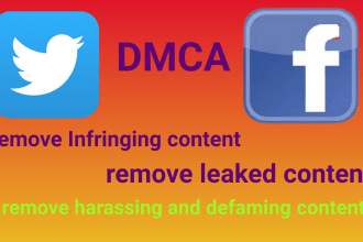remove infringing defaming harassments content on fakebook, twitter under dmca