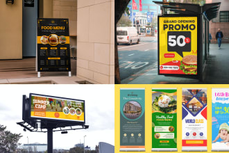 do winning roll up banner design,  retractable banner design or signage design