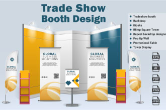 design trade show booth and backdrop for your exhibition