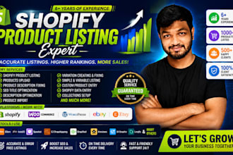 do professional shopify product listings and product upload