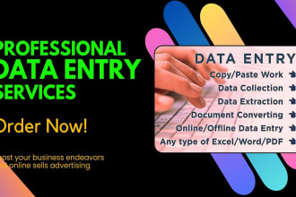 do data entry, copy paste, web scraping, excel data entry, lead generation