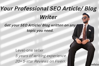 write engaging SEO blog posts and articles for you