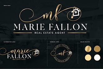 design a real estate realtor logo with branding kit
