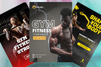 design creative gym fitness and sport event flyer