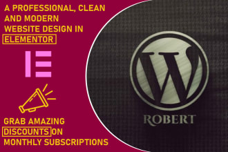 create a professional, clean and modern website design in elementor