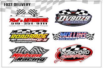design professional racing names with checkered flags