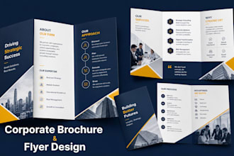 design a bifold brochure, leaflet brochure, marketing and sales brochure
