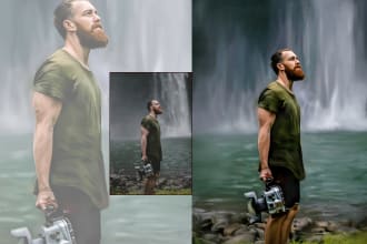 perfectly draw digital oil painting on your photo with background