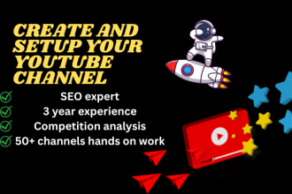 create and setup youtube channel with a logo intro outro and seo