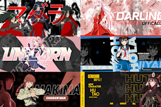 design unique anime youtube,twitch,twitter, discord banner