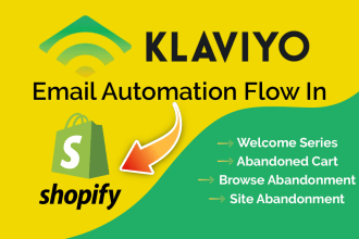 set up klaviyo automation flows for shopify store and design template