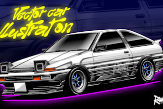 draw a cartoon vector of any car for you