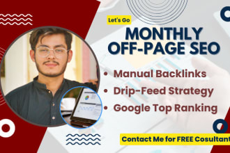 provide high da complete monthly off page SEO package