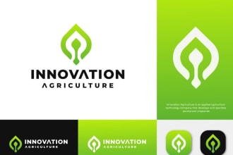 create a landscape, agriculture and grass or lawn care logo