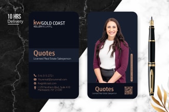 design elegant, minimalist business card with qr code
