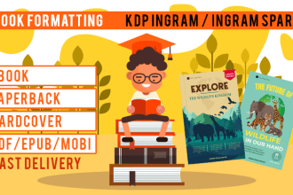 do ingram spark book formatting and KDP amazon for KDP ingram or any printer