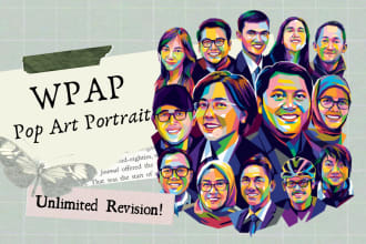 draw a premium pop art avatar for your employee of the month