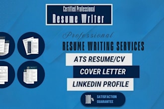 write c level resume, ats cv,cover letter and update, upgrade linkedin profile