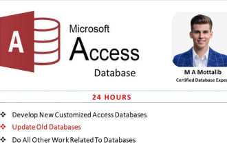 design database by excel vba, macros, ms access, mysql, query