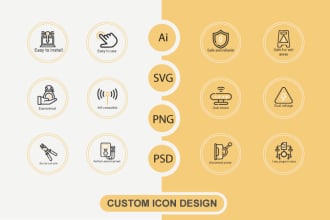 design a custom icon pack for your website and mobile app within 12h