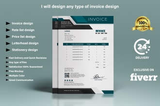 do any type of invoice, rate list, price list, letterhead, stationery design