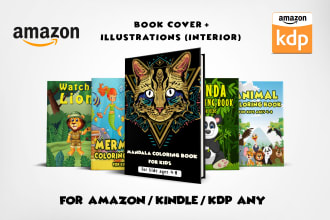 design adults or kids coloring book cover and interior for amazon kdp