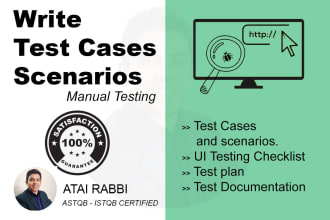 create web application test cases scenarios and test plans